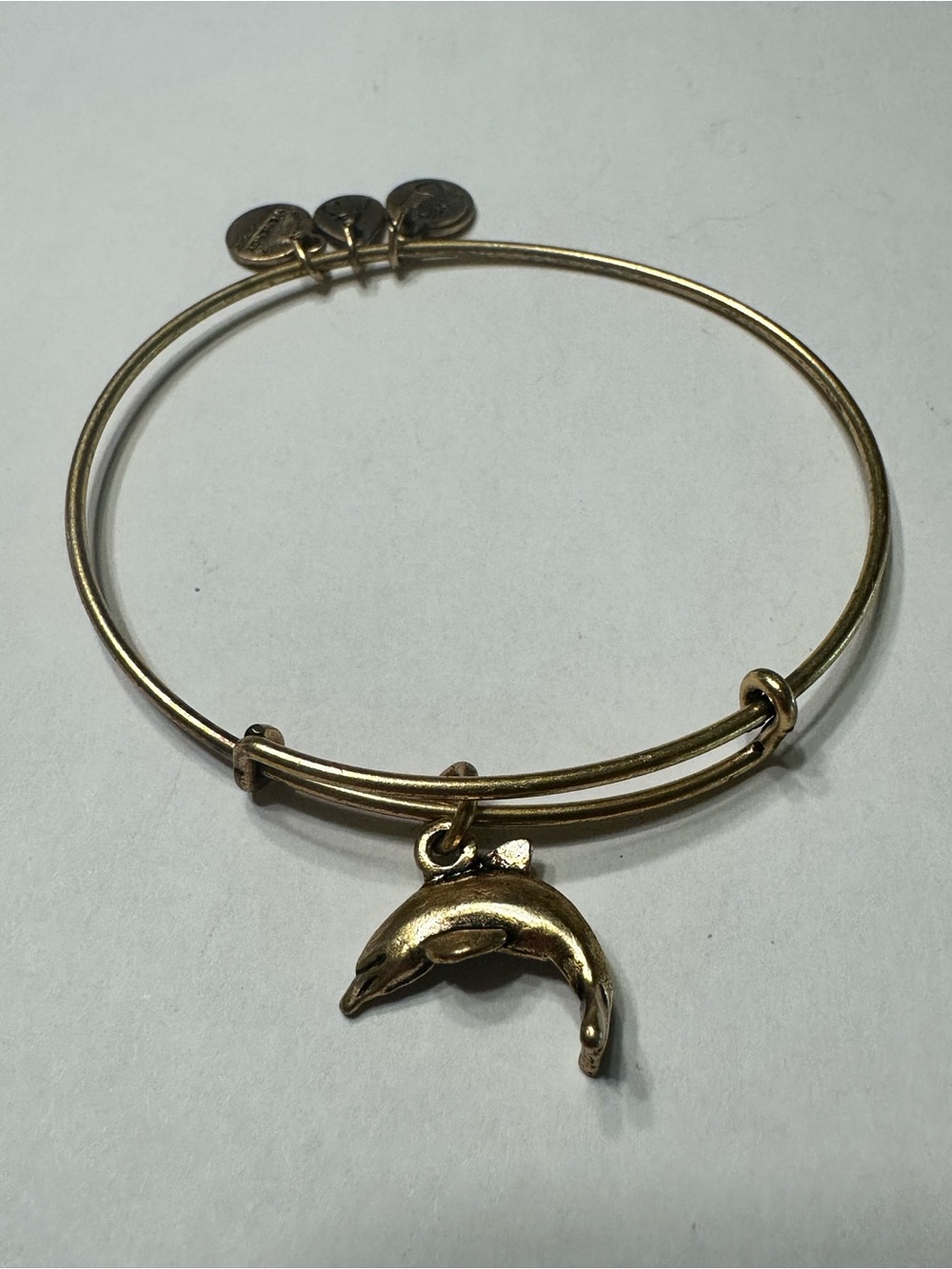 Alex and Ani Gold Dolphin Charm Bangle Bracelet